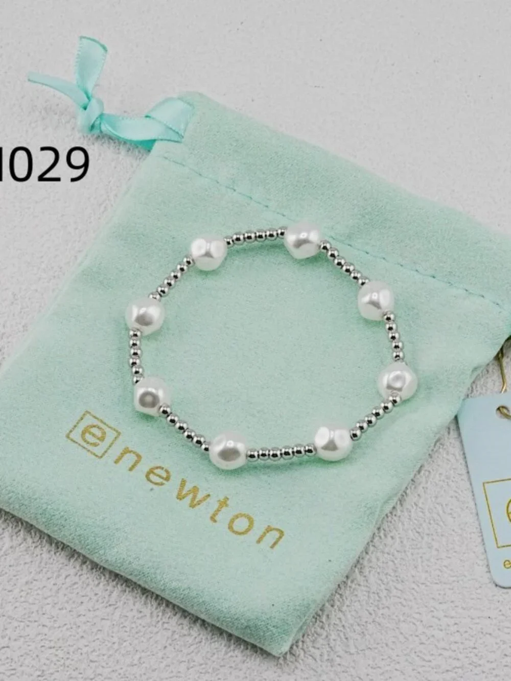 Enewton Platinum Bead & Pearl Bracelet